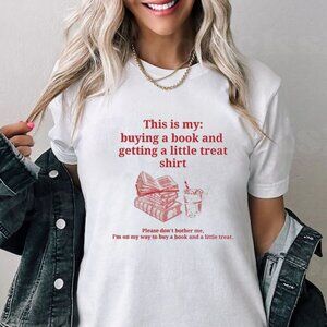 Buying a book and getting a little treat shirt, Bookish shirt